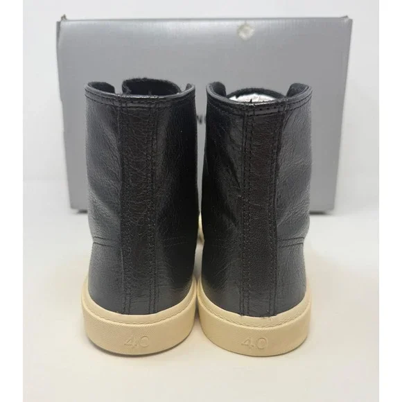 Balenciaga Paris High Top Sneaker Black Leather Size 7 US 40 EU - Picture 3 of 7